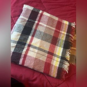 Plaid blanket scarf